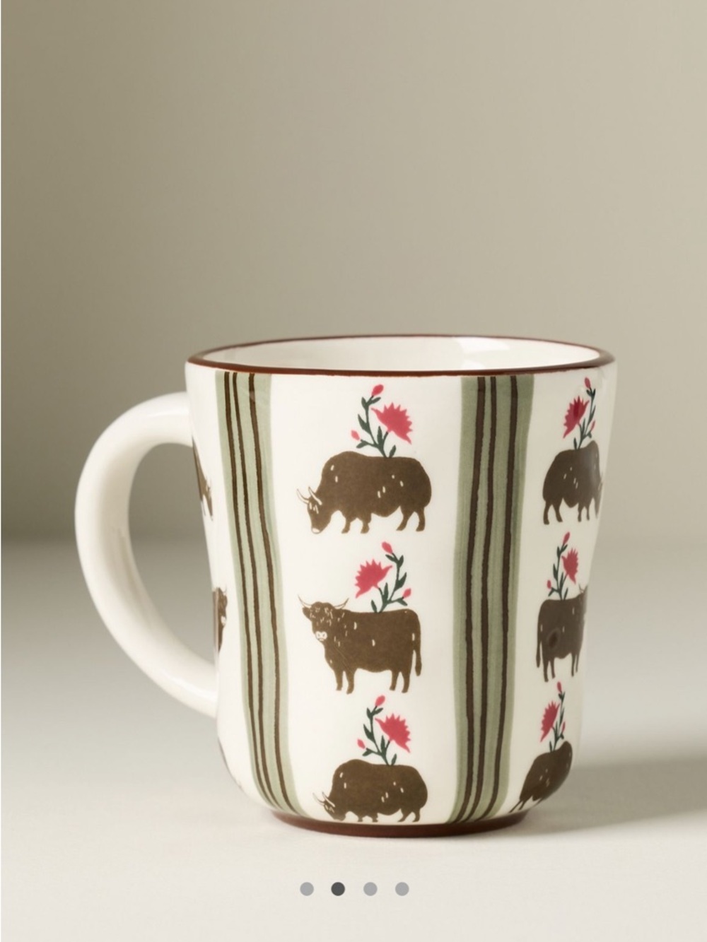 Anthropologie Millie Stoneware Cow Mug NWT - Picture 2 of 3
